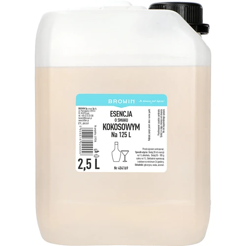 Esencija s okusom kokosa, 2,5L, za 125L gotovog pića  - 1 