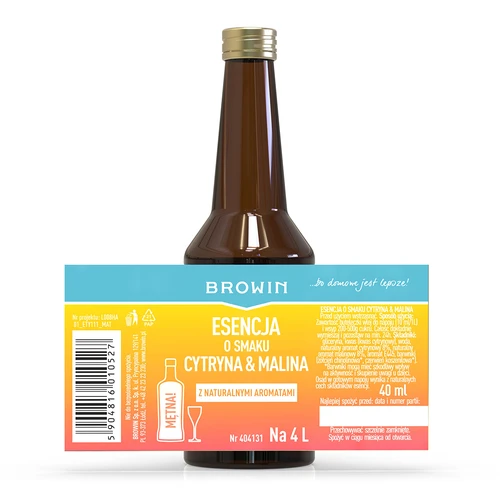 Esencija s okusom limuna i maline - 40 ml, za 4L - 4