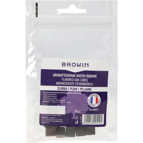 Francuske hrastove kocke, snažno tostirane, aromatizirane – Šljiva, 20 g - 2