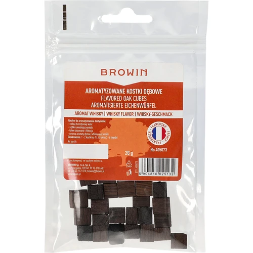 Francuske hrastove kockice, snažno tostirane, aromatizirane - Whisky, 20 g - 2