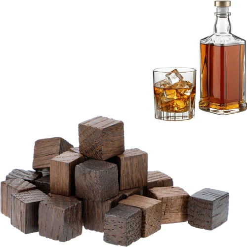 Francuske hrastove kockice, snažno tostirane, aromatizirane - Whisky, 20 g - 3