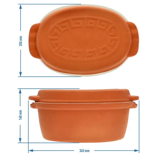 Glazirani rimski lonac 4,5 L (meandri) - 9