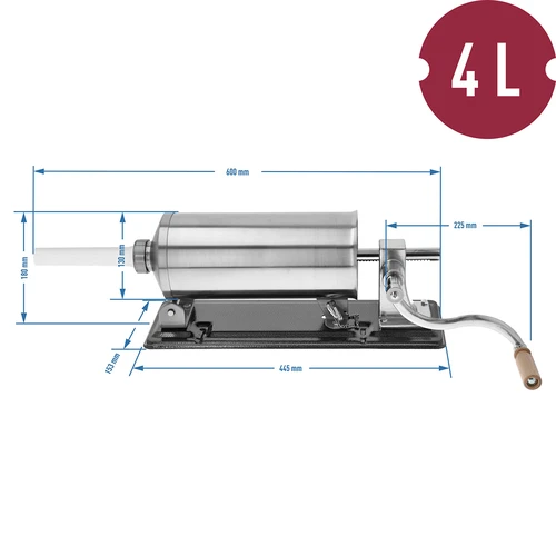 Horizontalna punilica za kobasice 4 kg - 10
