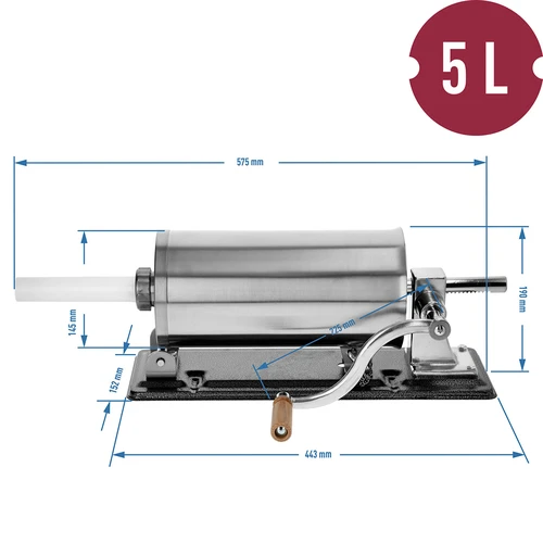 Horizontalna punilica za kobasice 5 kg - 10
