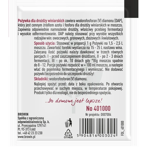 Hrana za vinske kvasce, 10 g - 2
