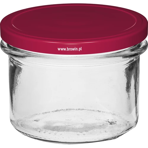 Jednostavna staklenka 235 ml (fi82) s bordo poklopcem 6 kom. - 2
