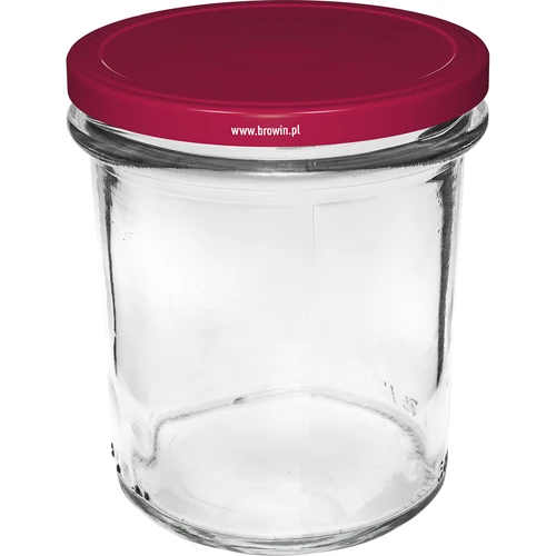 Jednostavna staklenka 350 ml (fi 82) s bordo poklopcem 6 kom. - 2