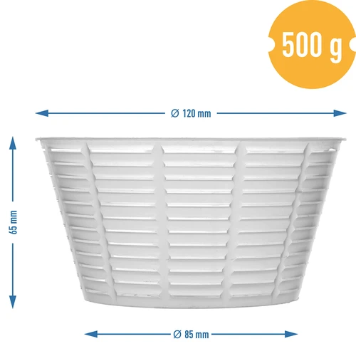 Kalup za sirarstvo za ricottu Ø 12 x 6,5 cm za 500 g - 4