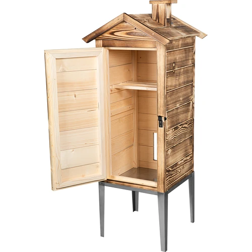 Komora za dimljenje na drva - od smrekovog drva, 200L, s postoljem od nehrđajućeg čelika - 2