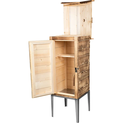 Komora za dimljenje na drva - od smrekovog drva, 200L, s postoljem od nehrđajućeg čelika - 3