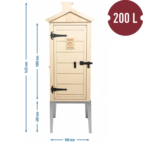 Komora za dimljenje od atestirane šperploče, 200L, s postoljem od nehrđajućeg čelika - 3