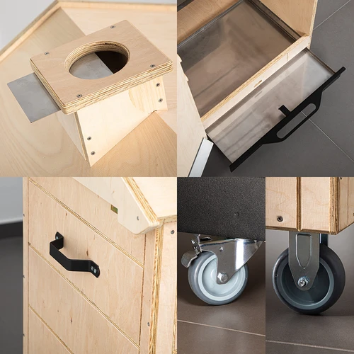 Komora za dimljenje od atestirane šperploče, bez okvira, 320L, s kotačima - 3