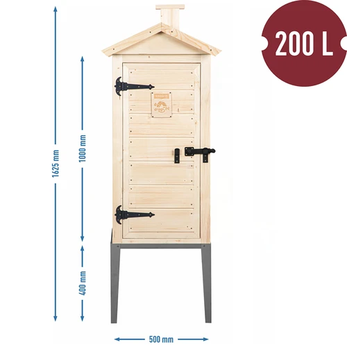 Komora za dimljenje od smrekovog drva, 200 L, s postoljem od nehrđajućeg čelika - 3