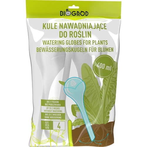 Kugle za navodnjavanje biljaka, bijele poluprozirne, 400 ml, 4 kom. - 3