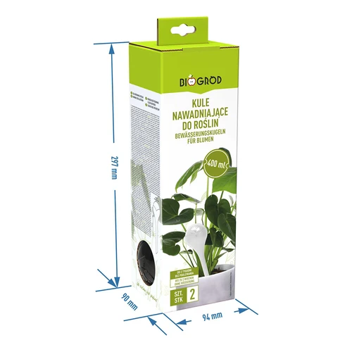 Kugle za navodnjavanje biljaka, crne prozirne, 400 ml, 2 kom. - 6