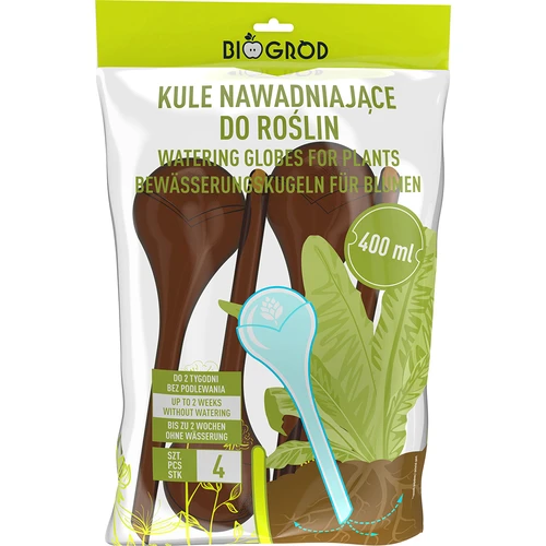 Kugle za navodnjavanje biljaka, jantarne prozirne, 400 ml, 4 kom. - 3