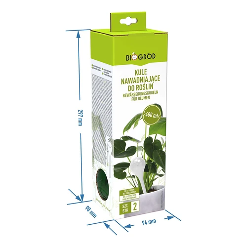 Kugle za navodnjavanje biljaka, zelene prozirne, 400 ml, 2 kom. - 7