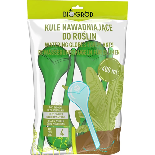 Kugle za navodnjavanje biljaka, zelene prozirne, 400 ml, 4 kom. - 3