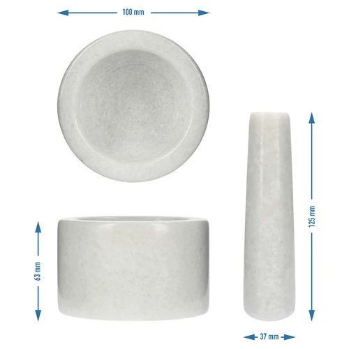 Kuhinjsko mramorno tucalo, bijelo, fi 10 cm - 10