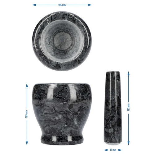 Kuhinjsko mramorno tucalo, crno, fi 10,5 cm - 10