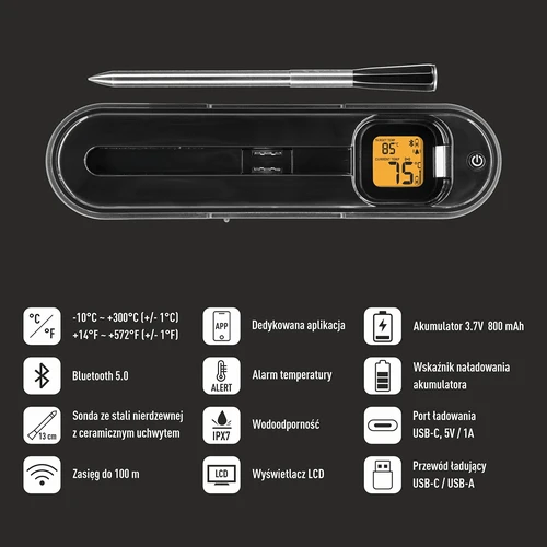 Kulinarski termometar s bežičnom Bluetooth sondom - 6