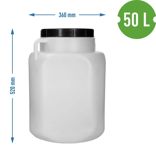 Kvadratna Bačva za 50 L, bijela, s ručkama 50 L - 10