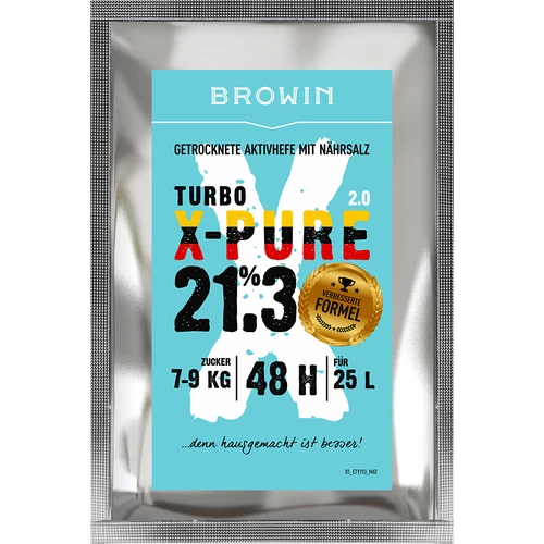 Kvasac Turbo X-Pure 21,3 %, 48 h, 25 L  - 1 