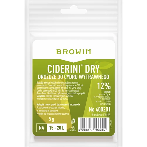 Kvasac za cider Ciderini Dry, 5 g  - 1 