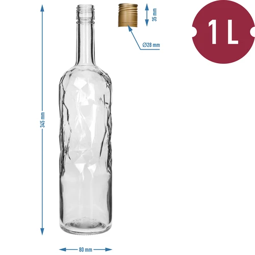 Ledena boca 1L s čepom fi30/35, 4 kom - 7