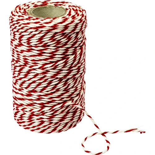 Mesarski konopac bijelo-crveni pamuk (240°C) 55 m  - 1 