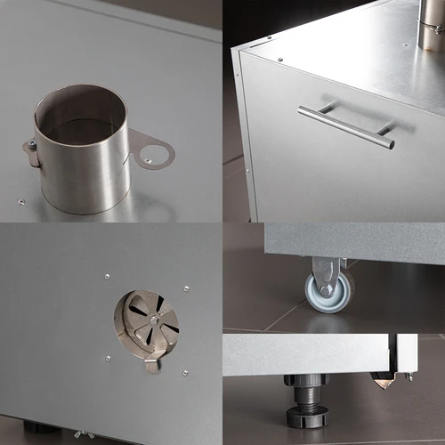 Metalna komora za dimljenje 250 L, s kotačima - 3