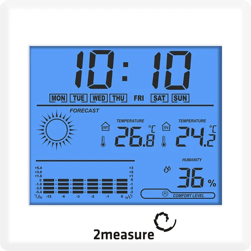 Meteorološka stanica – elektronička, osvijetljena, sonda, bijela - 2