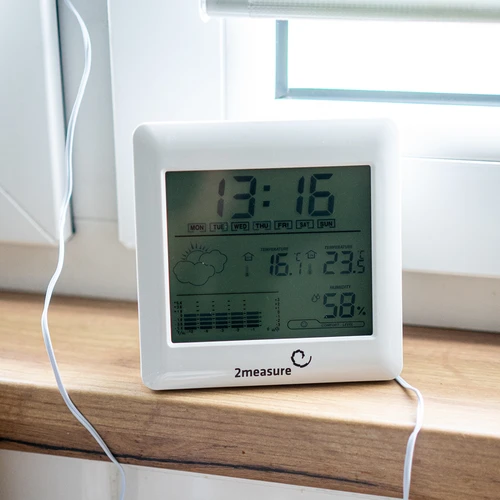 Meteorološka stanica – elektronička, osvijetljena, sonda, bijela - 8