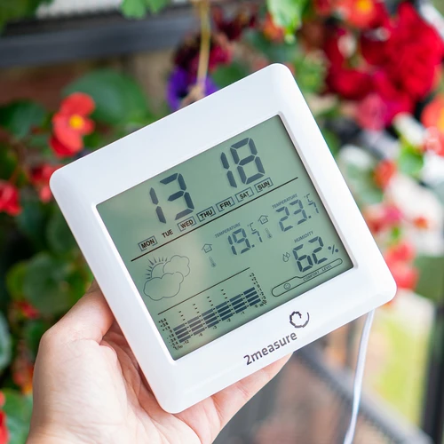 Meteorološka stanica – elektronička, osvijetljena, sonda, bijela - 9
