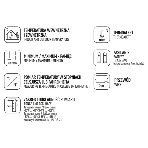 Meteorološka stanica – elektronska, sonda, bijela - 4