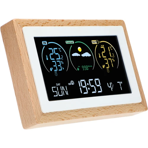 Meteorološka stanica (RCC,DCF) - elektronička, bežična, osvijetljena, senzor, bijela - 3