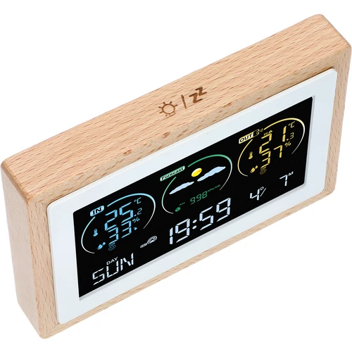 Meteorološka stanica (RCC,DCF) - elektronička, bežična, osvijetljena, senzor, bijela - 4