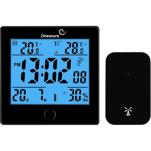 Meteorološka stanica RCC, DCF – elektronska, bežična, osvijetljeni senzor, crna  - 1 