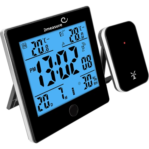 Meteorološka stanica RCC, DCF – elektronska, bežična, osvijetljeni senzor, crna - 2