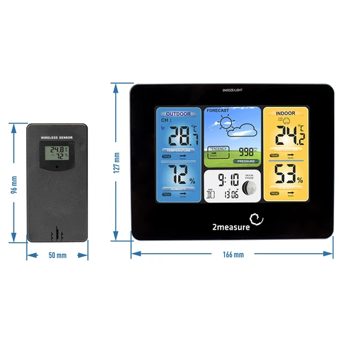 Meteorološka stanica RCC – elektronička, osvijetljena, bežična, senzor, crna - 11