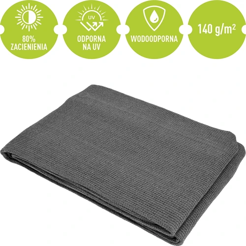 Mreža za zasjenjivanje (80%, 140 g/m2) 0,9x5 m, grafitna - 5