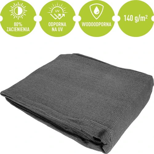 Mreža za zasjenjivanje (80%, 140 g/m2) 1,5 x 5 m, grafitna - 5