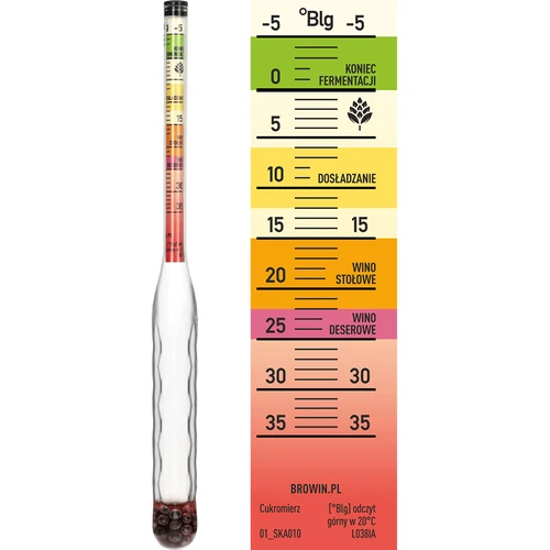 Nelomljiv šećeromjer s epruvetom, mjerni raspon: -5-35°Blg - 4