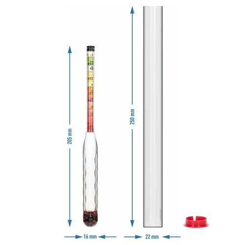 Nelomljiv šećeromjer s epruvetom, mjerni raspon: -5-35°Blg - 5