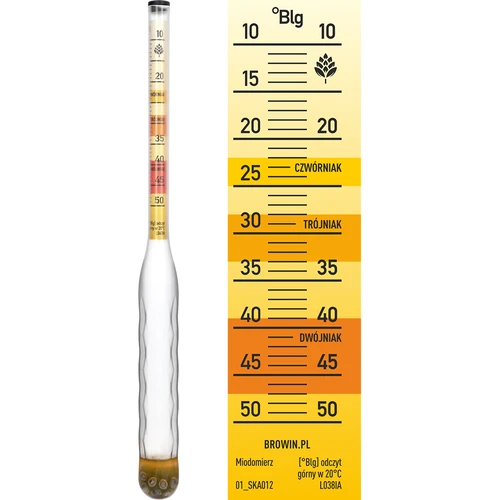 Nelomljivi mjerač meda s epruvetom, raspon mjerenja 10-50°Blg - 3