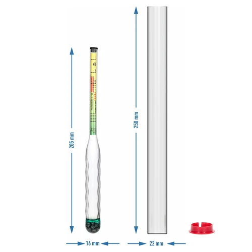 Nerazbijivi salinometar s epruvetom, raspon mjerenja: 0-300 g soli/L - 5