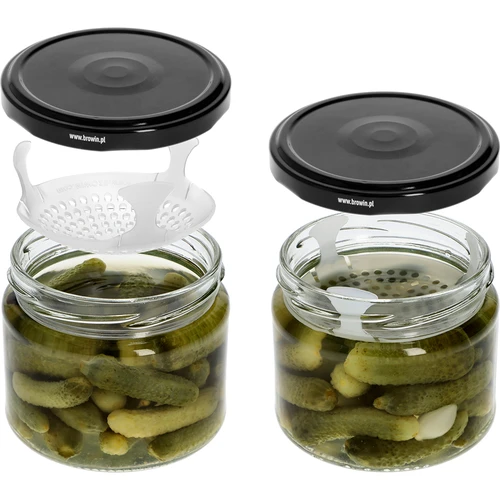 Niska staklenka 330ml - s crnim poklopcem fi 82/6, 6 kom. - 6