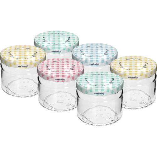 Niska staklenka 330ml - s poklopcem u boji fi 82/6, 6 kom.  - 1 