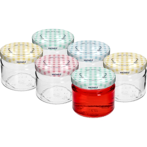 Niska staklenka 330ml - s poklopcem u boji fi 82/6, 6 kom. - 2