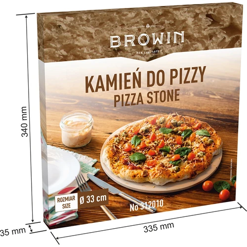 Okrugli kamen za pizzu, izrađen od kordierita, promjer 33 cm - 8